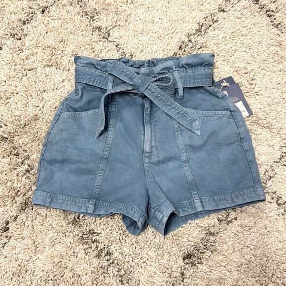 Universal Thread Shorts Womens Size 4/27 Blue Canvas High Waist Mom Utility NEW - Picture 2 of 5